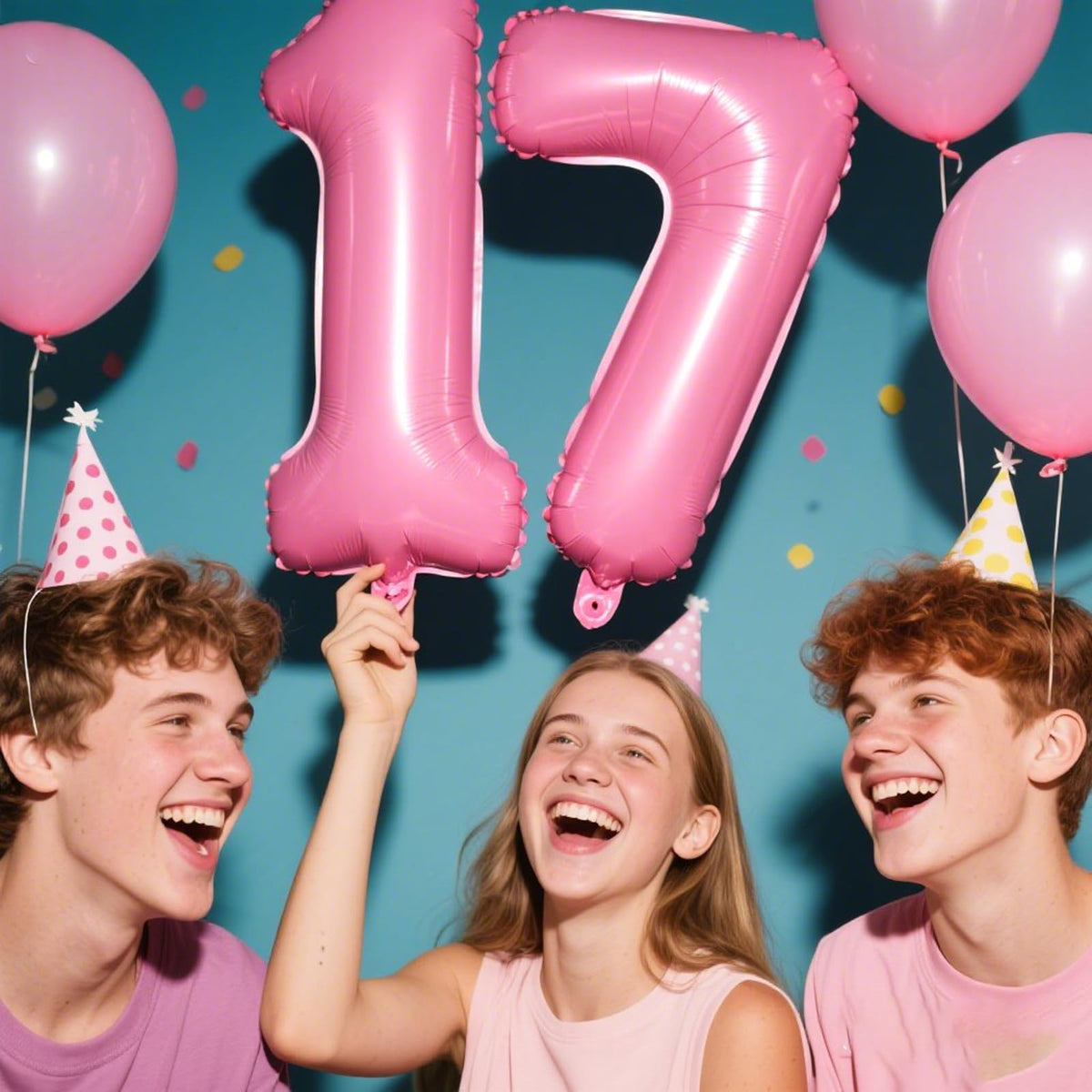 Kelfuoya 40-Inch Pink Number 17 Balloon | Jumbo Mylar Foil Balloon for Birthday & Anniversary Parties