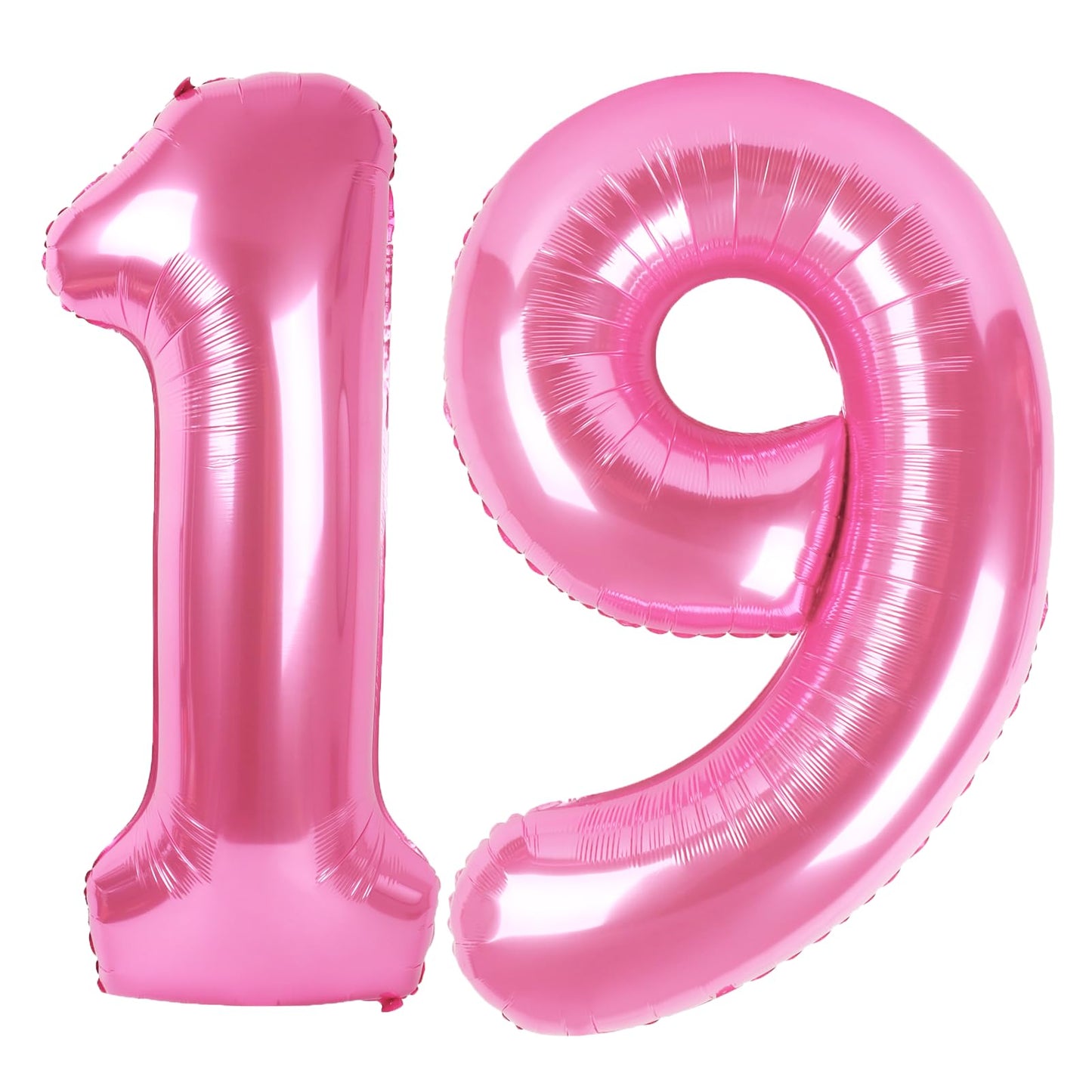 Kelfuoya 40 Inch Pink Number 19 Digital Balloon – Jumbo Mylar Foil Balloon for 19 Birthday & Anniversary