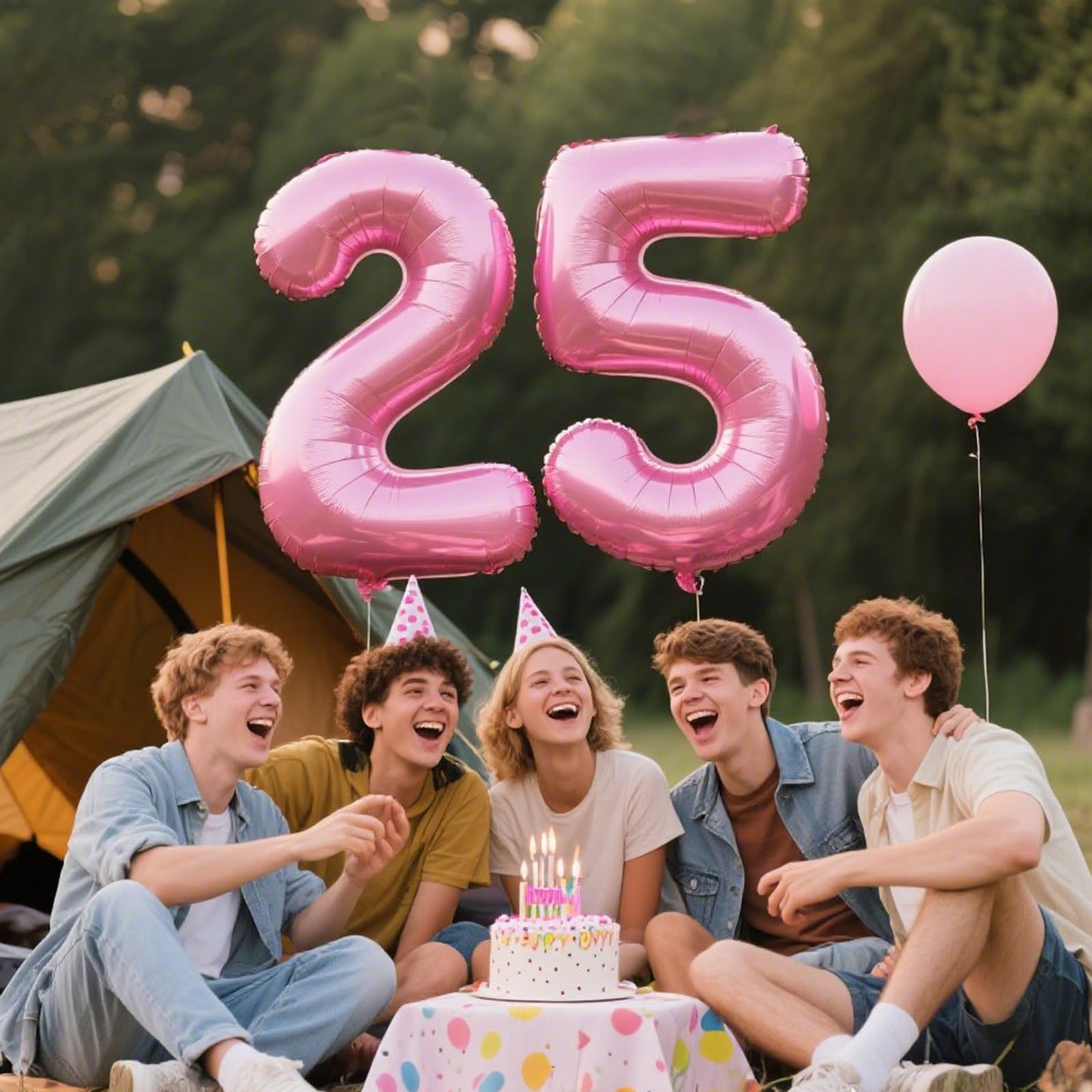 Kelfuoya 40-Inch Pink Number 25 Digital Balloon - Jumbo Mylar Foil