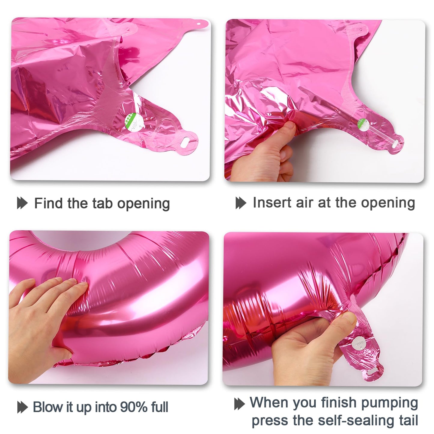 Kelfuoya Pink Number 4 Balloon — 40 Inch Giant Foil Mylar Balloon for Birthday Parties
