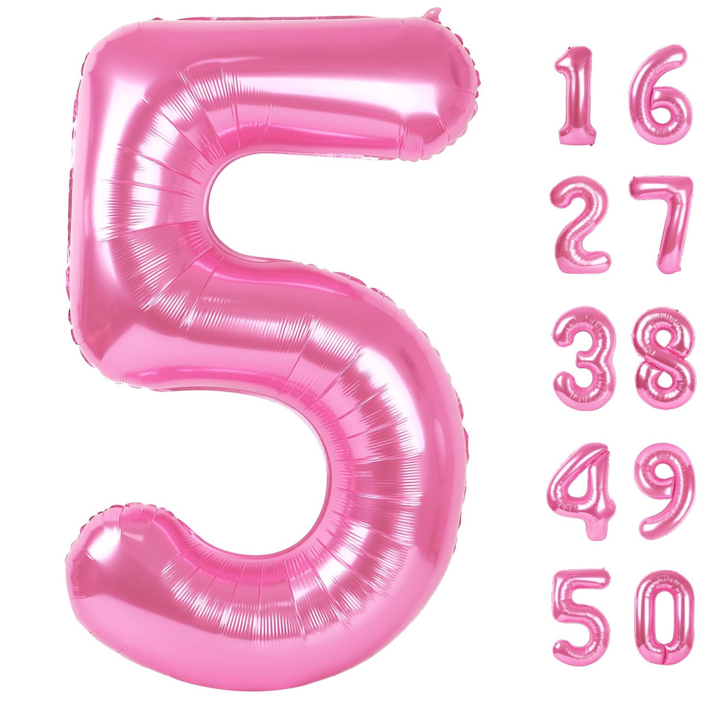 Kelfuoya Pink Number 5 Balloon 40 Inch – Jumbo Mylar Foil Party Balloon
