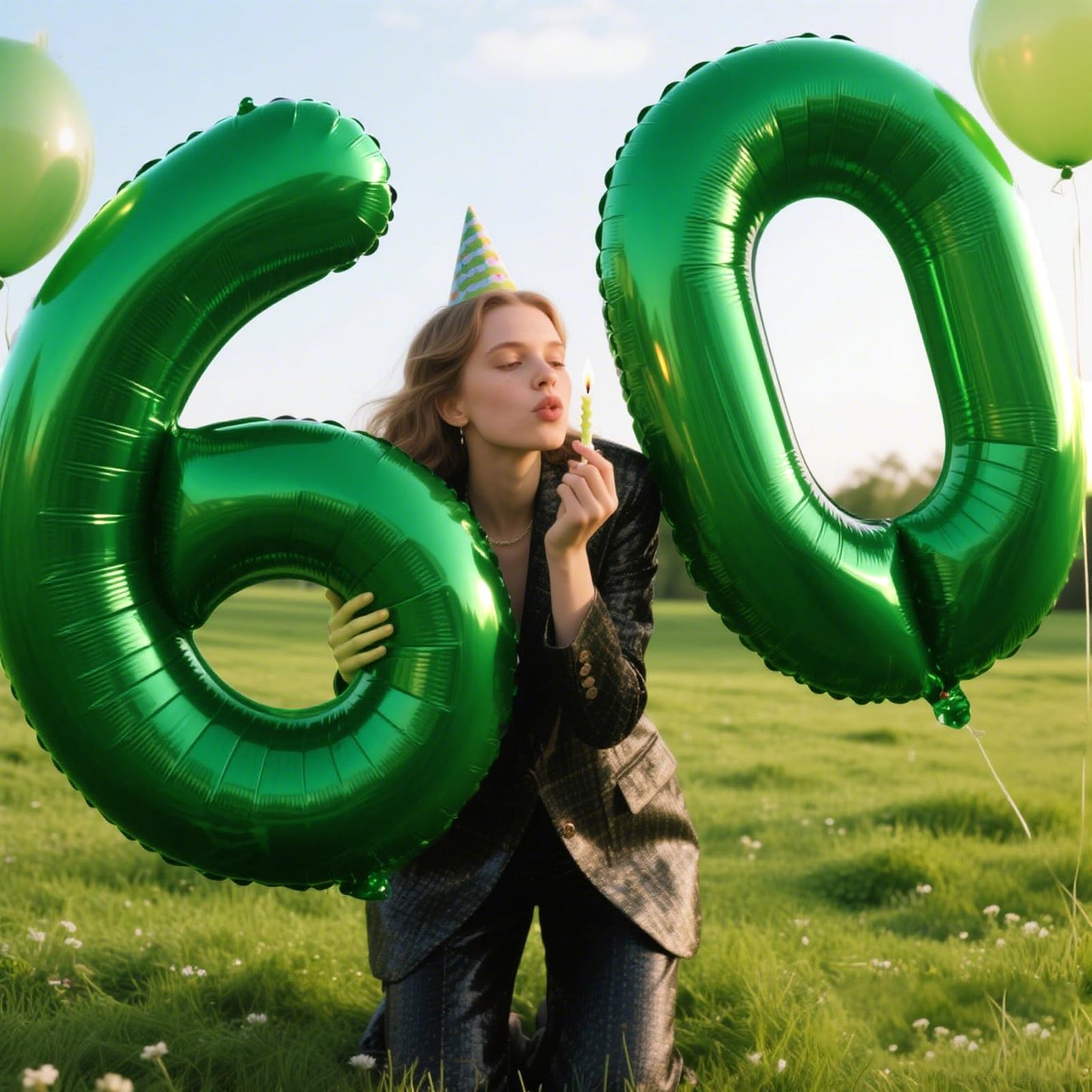 Kelfuoya 40-Inch Number 60 Foil Balloon – Jumbo Party Decor for Birthday & Anniversary