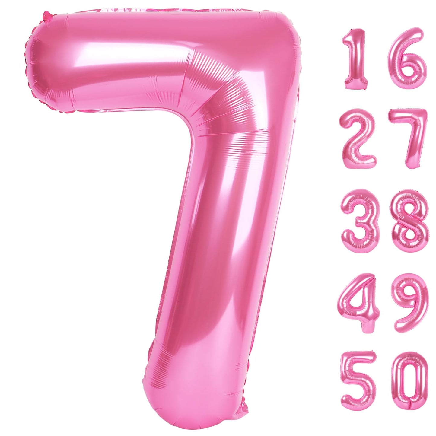 Kelfuoya Pink 40-Inch Number 7 Balloon | Jumbo Mylar Foil Party Decor