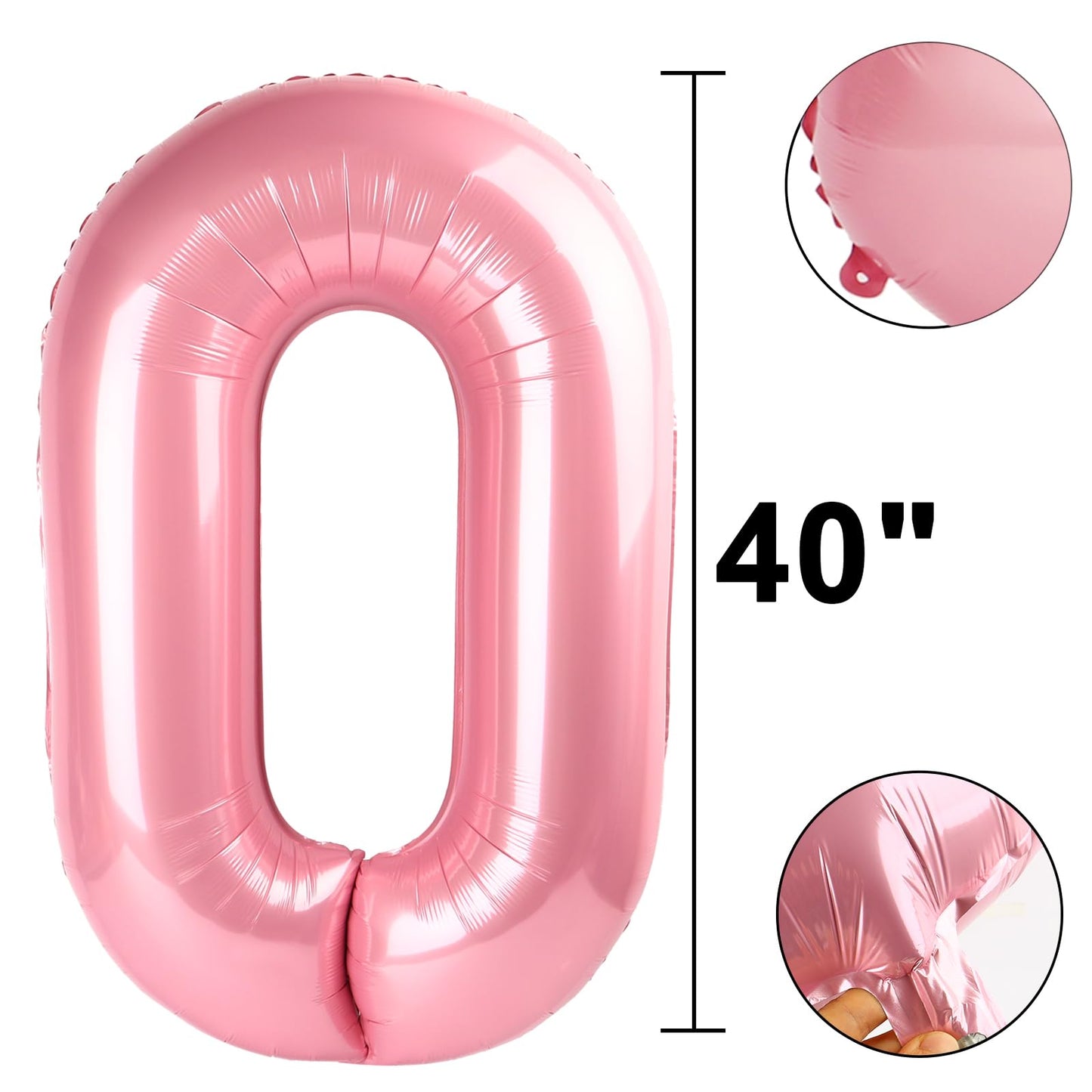 Kelfuoya 40 Inch Pearlescent Pink Number 20 Balloon – 20th Birthday Party Decor