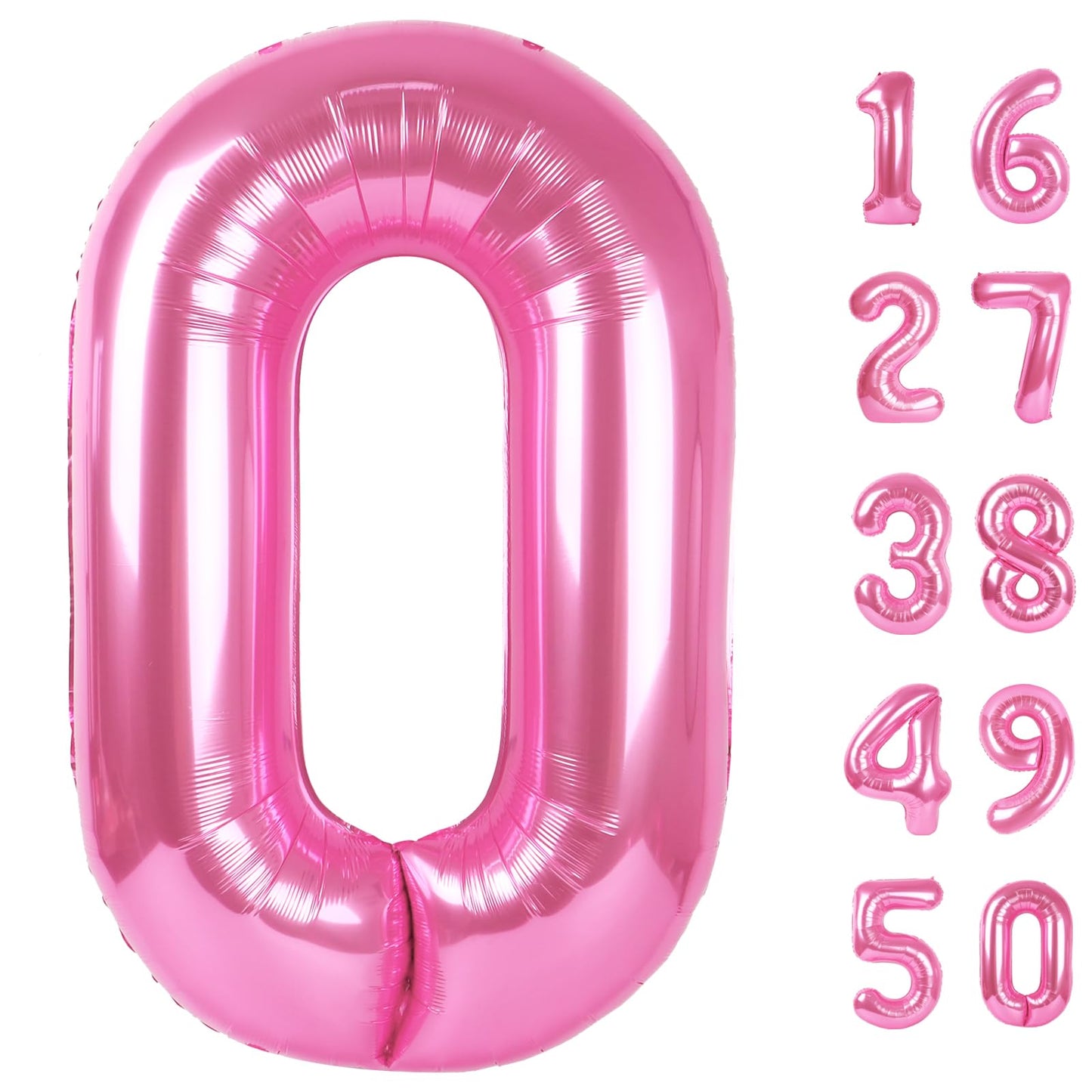 Kelfuoya Pink 40 Inch Number 0 Balloon – Jumbo Mylar Party Decoration