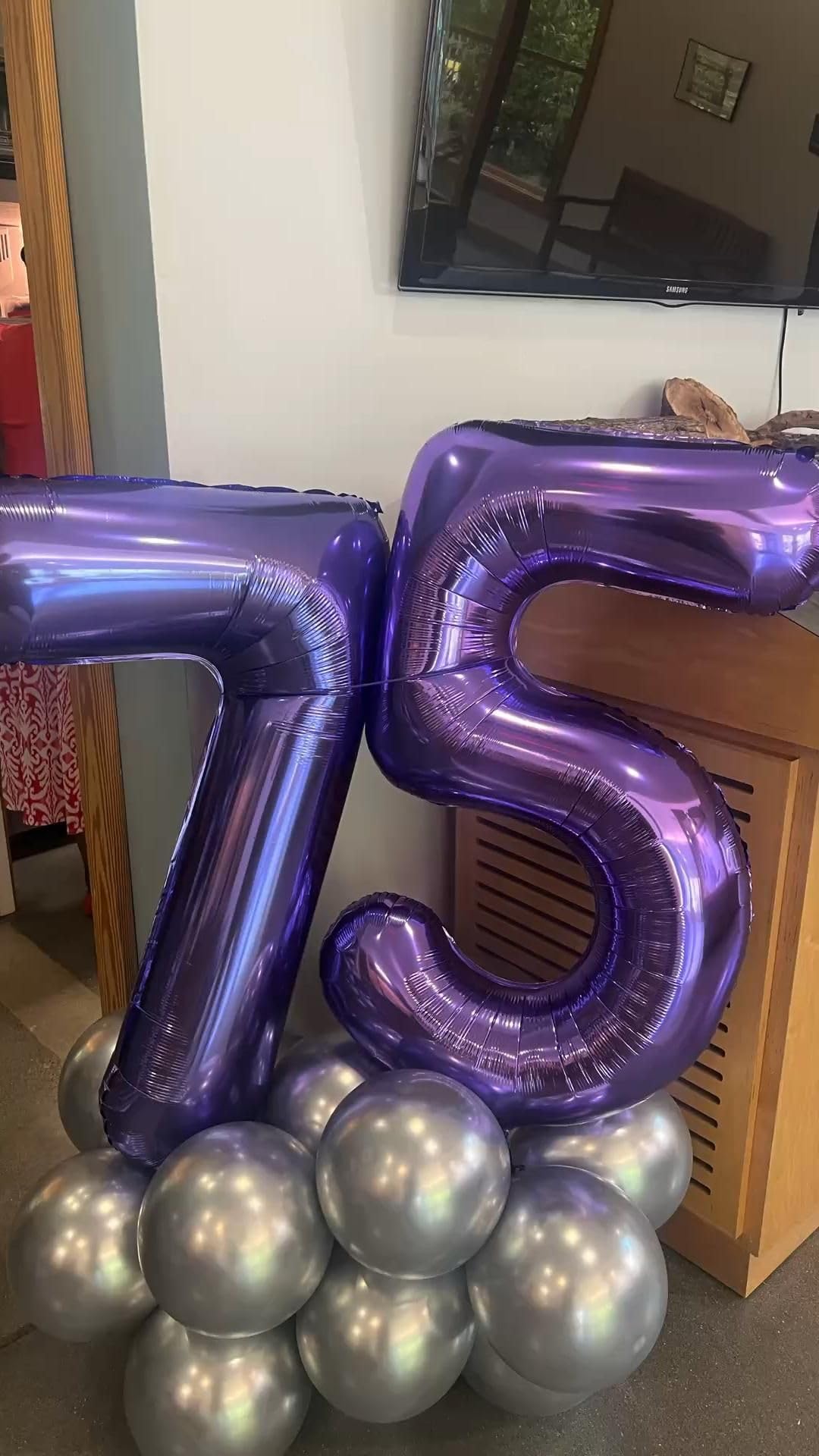 Kelfuoya 40-Inch Purple Number 7 Balloon – Birthday & Anniversary Party Decor