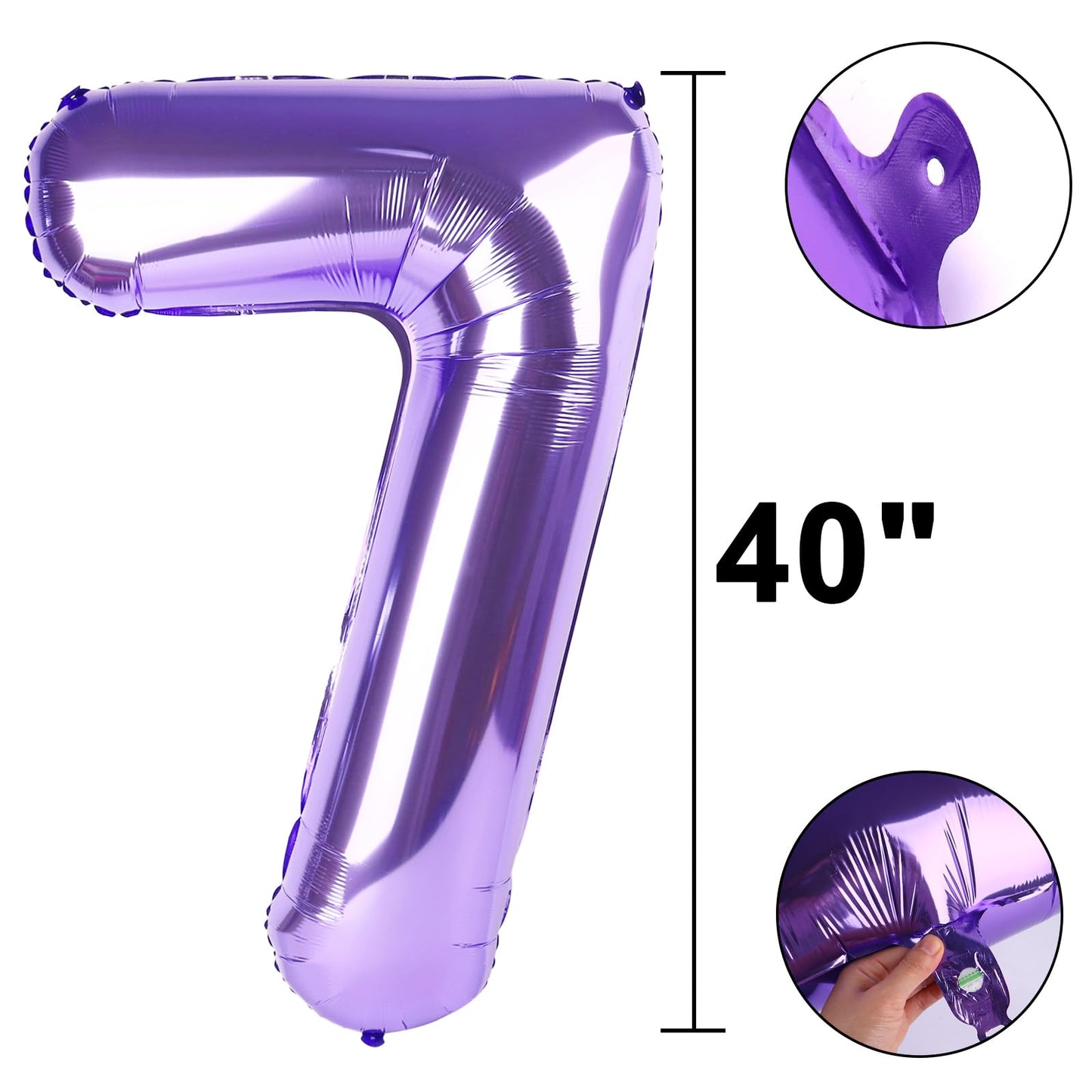 Kelfuoya 40-Inch Purple Number 7 Balloon – Birthday & Anniversary Party Decor