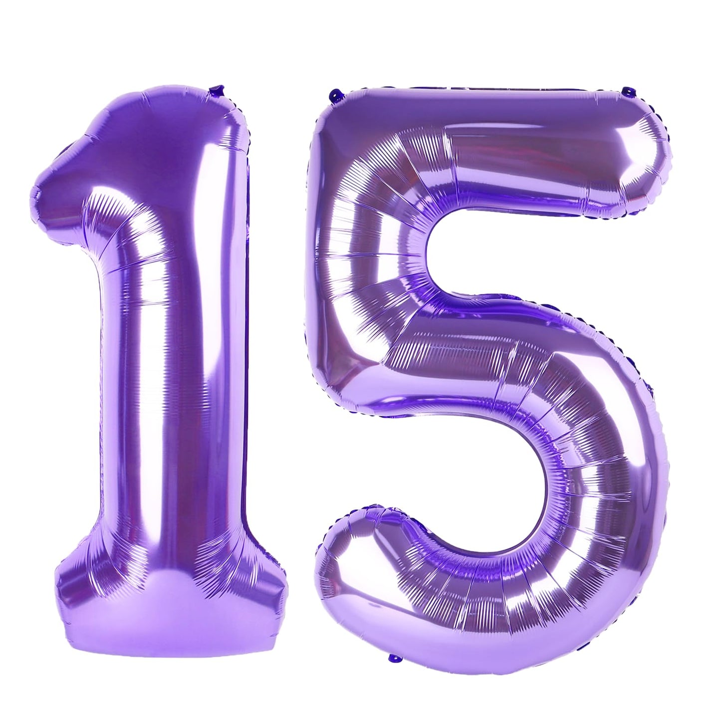 Kelfuoya 40-Inch Purple Number 15 Digital Balloon – Jumbo Mylar Foil Balloon for 15th Birthday & Anniversary Decor