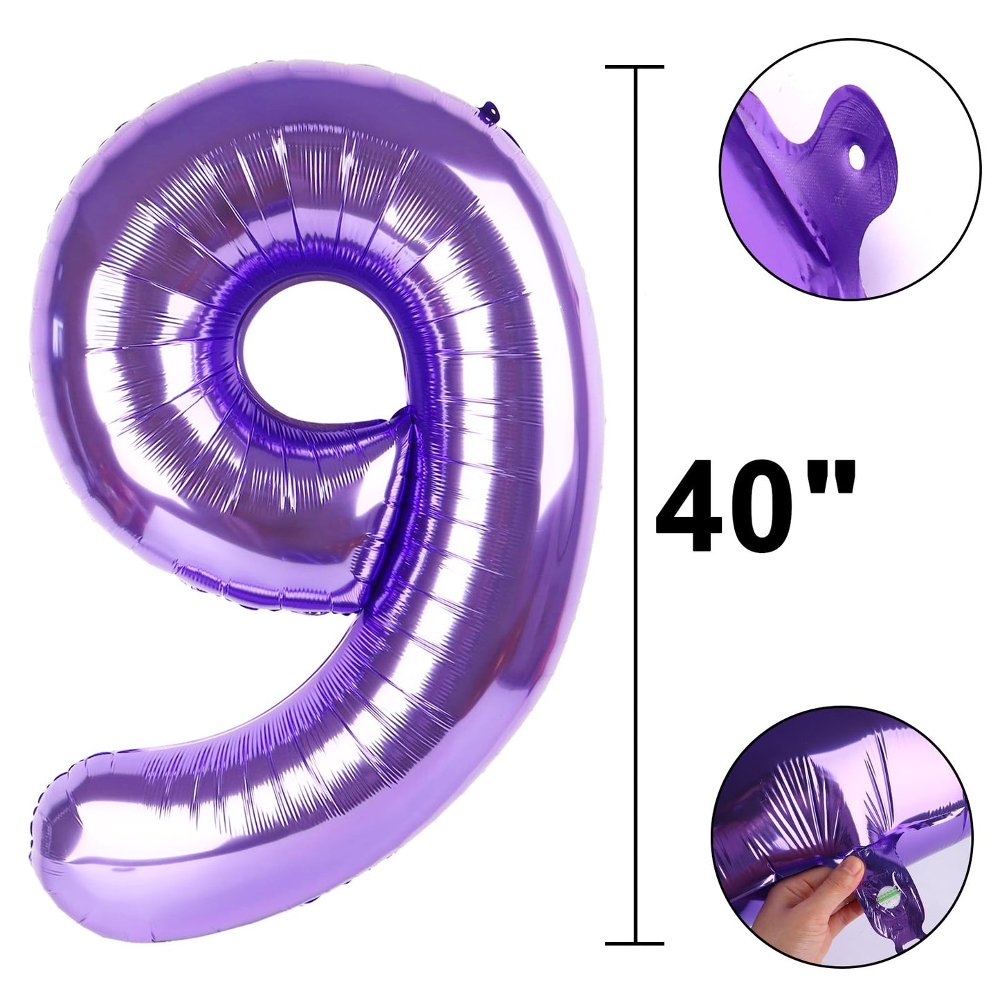 Kelfuoya 40-Inch Purple Number 19 Balloon – Jumbo Mylar Foil Party Decor