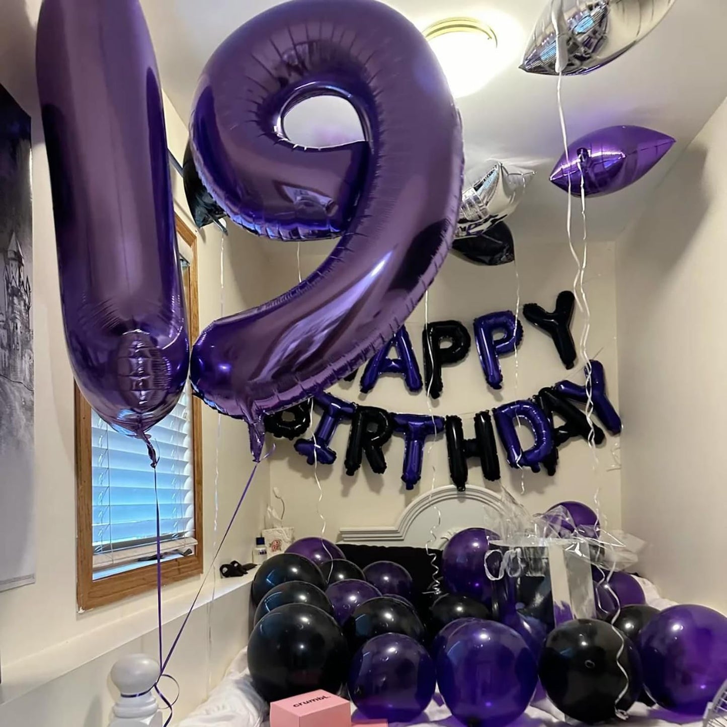 Kelfuoya 40-Inch Purple Number 19 Balloon – Jumbo Mylar Foil Party Decor