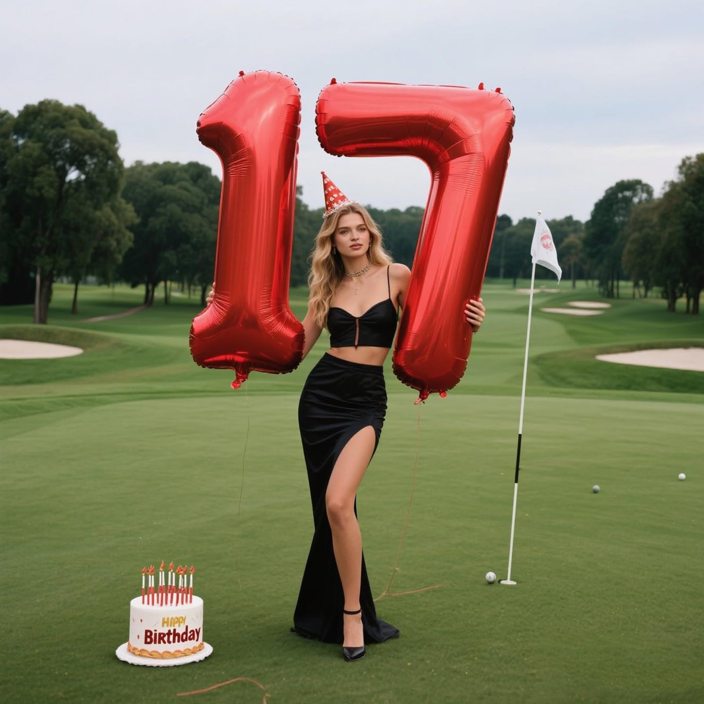 Kelfuoya Red Number 7 Balloon - 40 Inch Mylar Foil Birthday Party Decoration