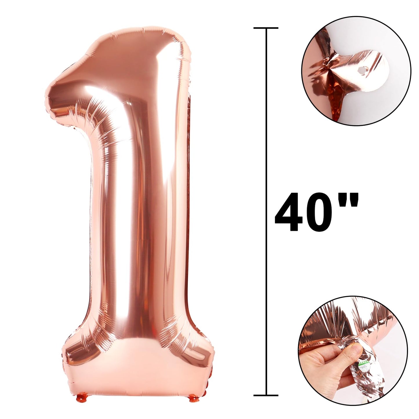 Kelfuoya 40 Inch Rose Gold 16 Balloon | Jumbo Mylar Foil Party Decoration
