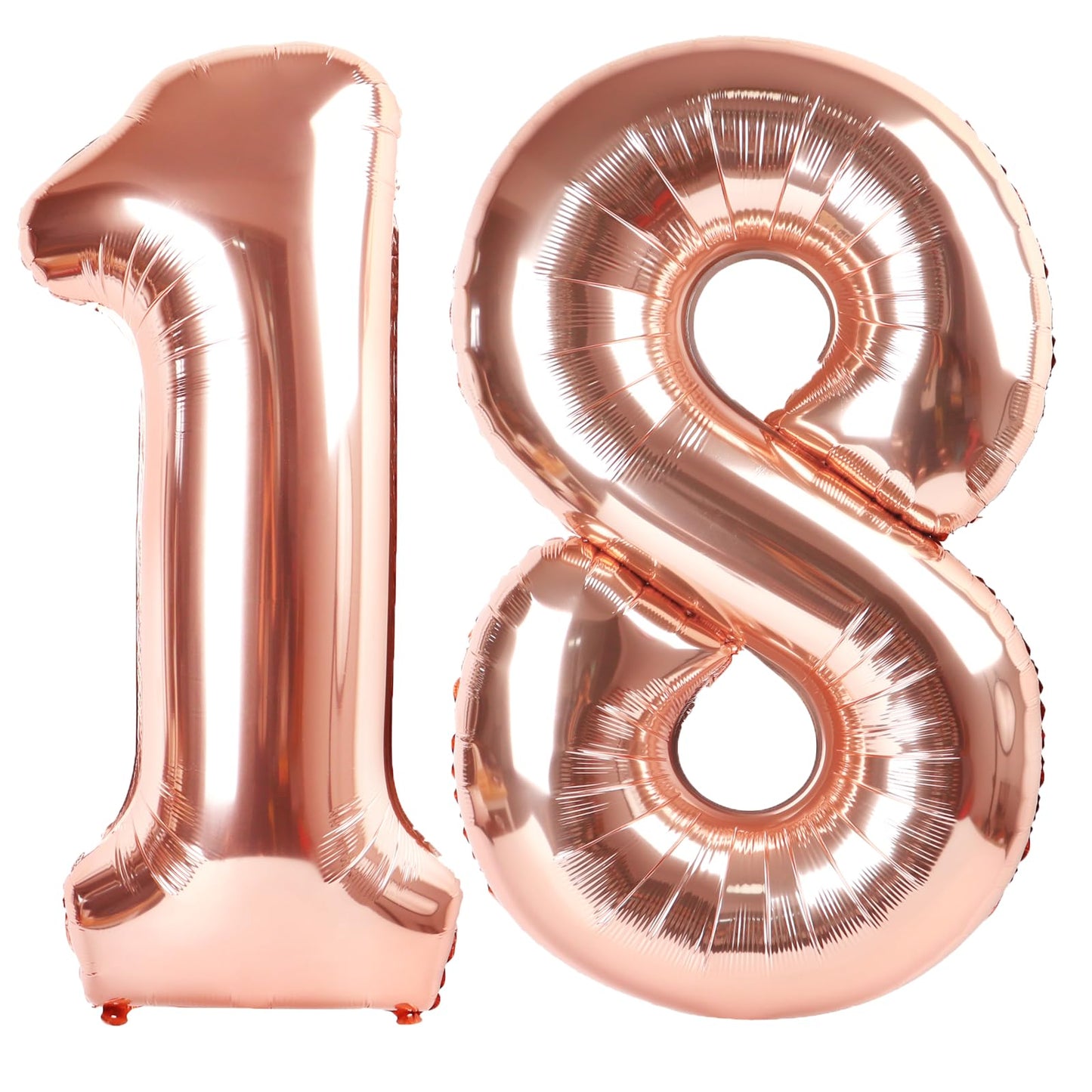 Kelfuoya 40-Inch Rose Gold Number 18 Balloon | Jumbo Mylar Foil 18th Birthday & Anniversary Decor