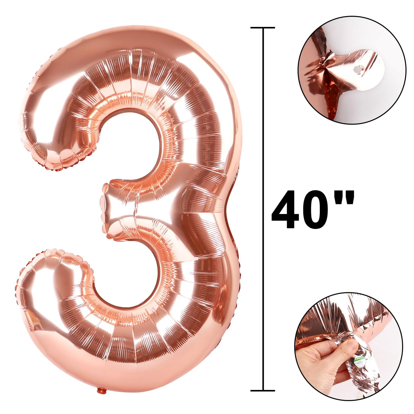 Kelfuoya 40 Inch Rose Gold Number 23 Balloon – Jumbo Mylar Foil Balloon for Birthdays & Anniversaries