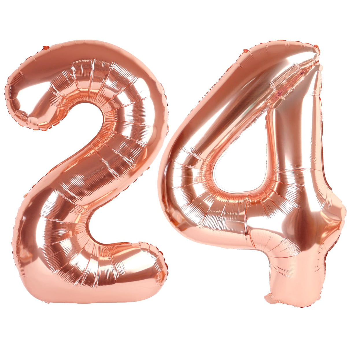 Kelfuoya 40 Inch Rose Gold 24 Balloon – Jumbo Mylar Foil Number Balloon for Birthday & Anniversary
