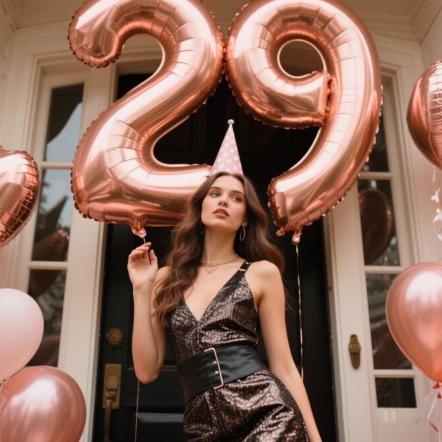 Kelfuoya 40-Inch Rose Gold Number 29 Balloon – Jumbo Mylar Foil Helium Balloon for Birthday & Anniversary Celebrations