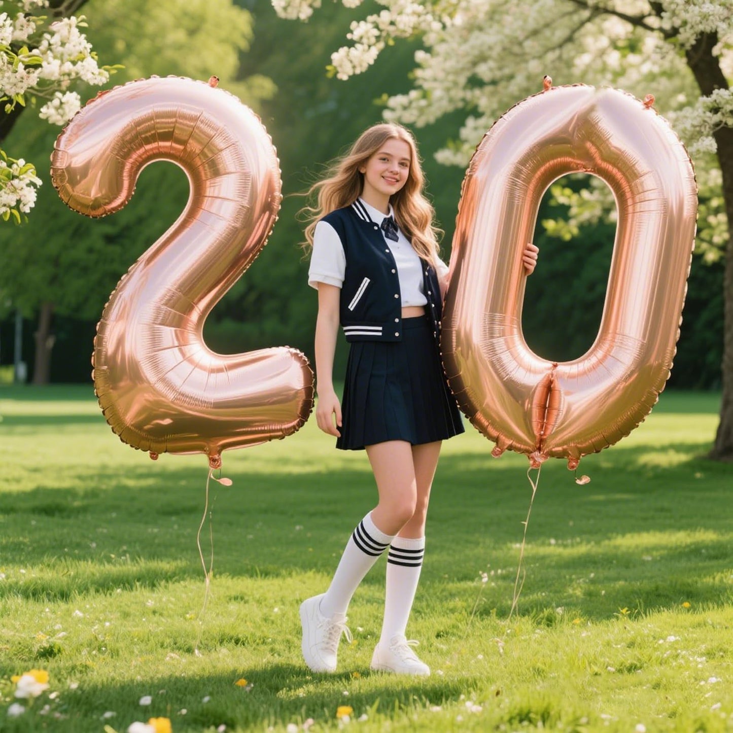 Kelfuoya 40-Inch Rose Gold 20 Balloon – Jumbo Mylar Foil Birthday & Anniversary Decor