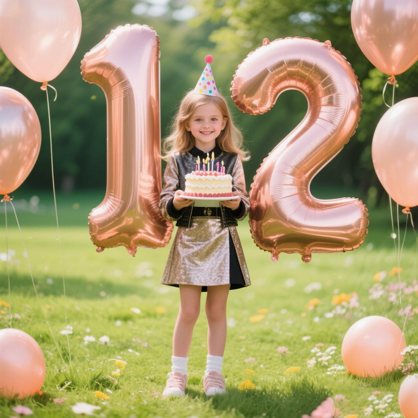 Kelfuoya 40-Inch Rose Gold Number 12 Balloon | Jumbo Mylar Foil Balloons for Birthday & Anniversary Parties