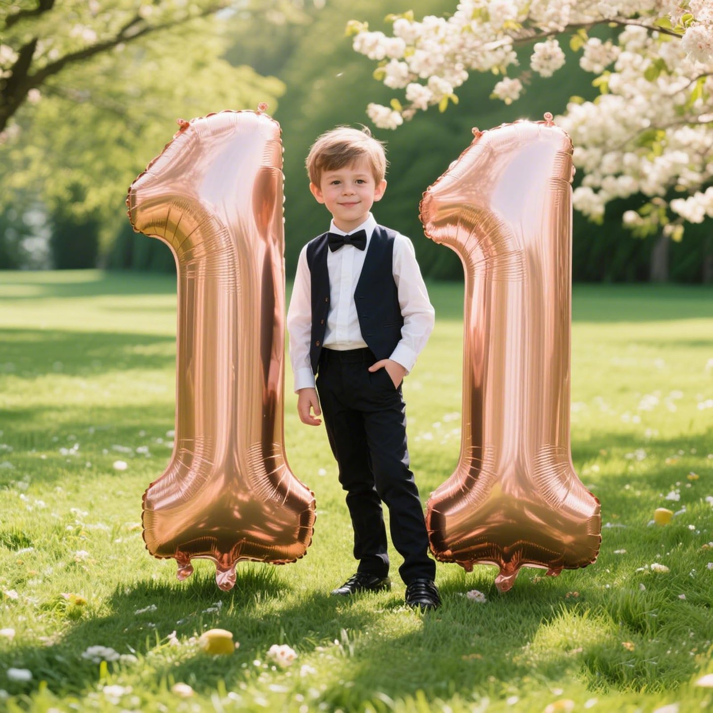 Kelfuoya 40-Inch Rose Gold Number 11 Balloon – Jumbo Mylar Foil for Birthdays & Anniversaries