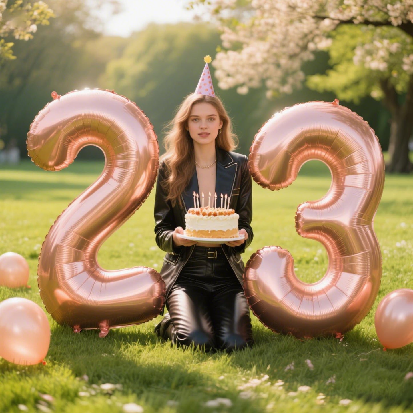 Kelfuoya 40 Inch Rose Gold Number 23 Balloon – Jumbo Mylar Foil Balloon for Birthdays & Anniversaries