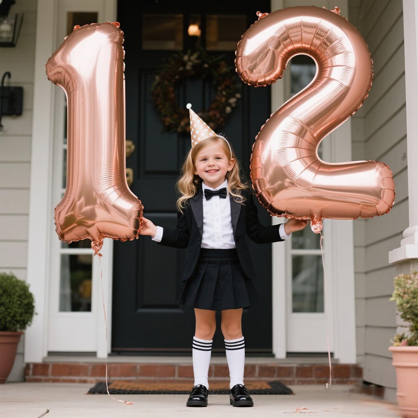 Kelfuoya 40-Inch Rose Gold Number 12 Balloon | Jumbo Mylar Foil Balloons for Birthday & Anniversary Parties