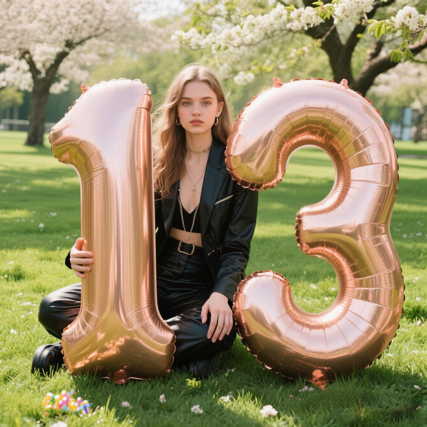 Kelfuoya 40 Inch Rose Gold Number 13 Balloon – Jumbo Mylar Foil Birthday & Anniversary Decor