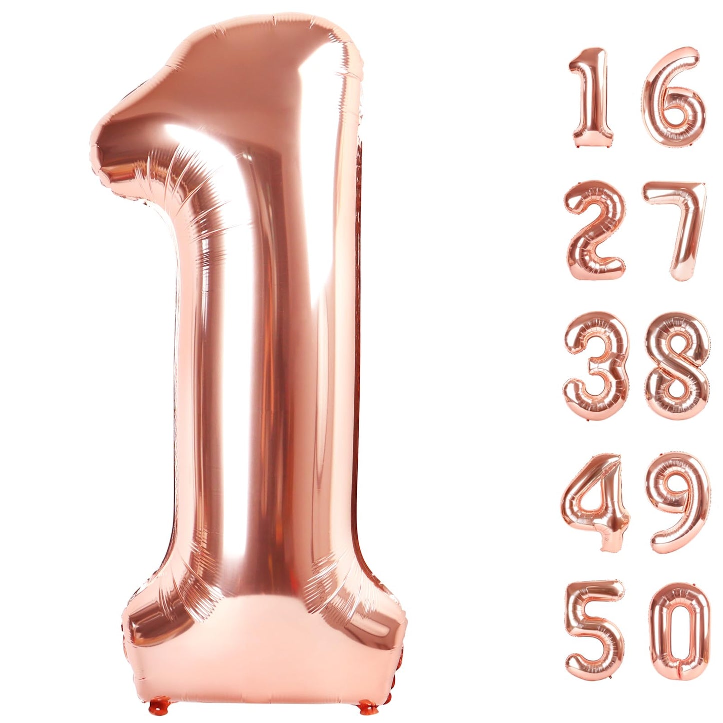 Kelfuoya Rose Gold 40-Inch Number 1 Balloon – Giant Mylar Foil Balloon for 1st Birthday, Baby Shower & Anniversary
