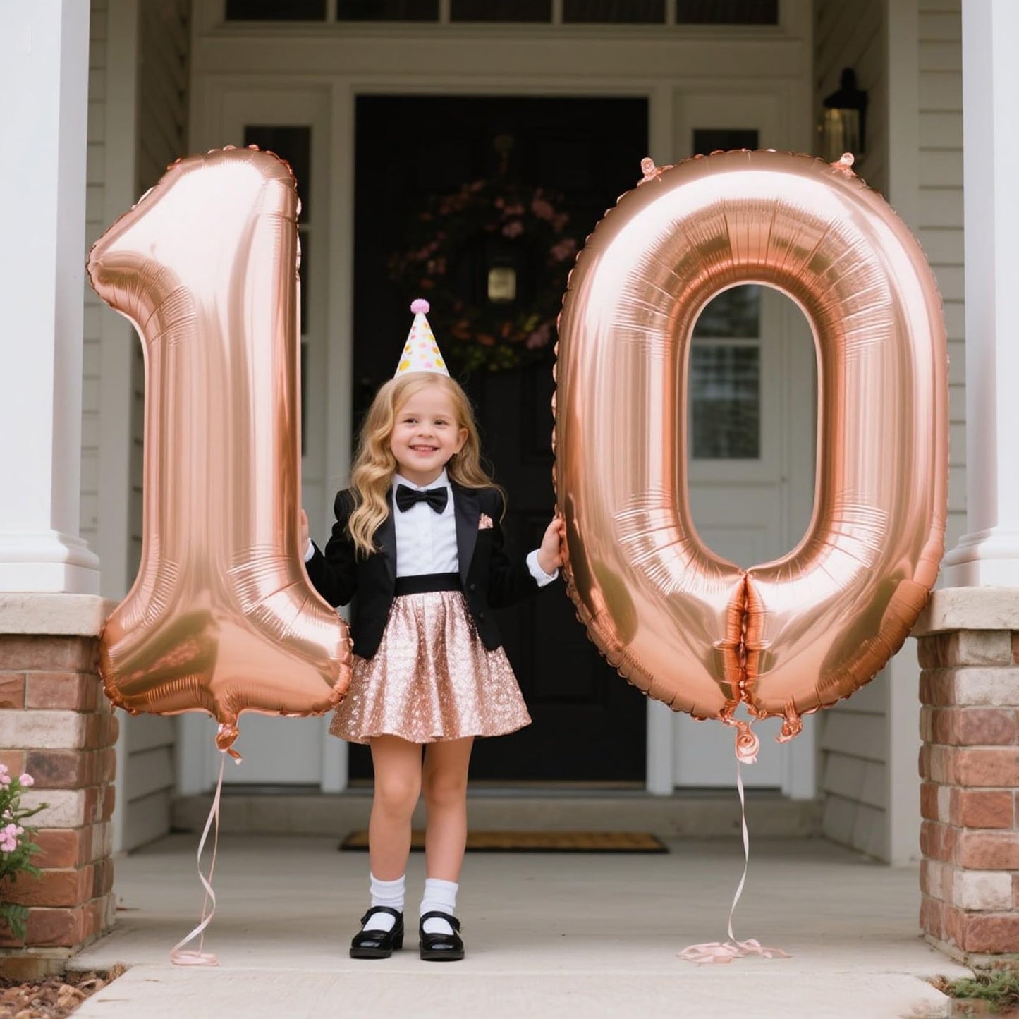 Kelfuoya 40 Inch Rose Gold Number 10 Balloon – Jumbo Mylar Foil Balloon for Birthdays & Anniversaries