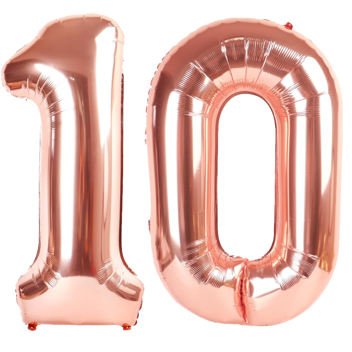 Kelfuoya 40 Inch Rose Gold Number 10 Balloon – Jumbo Mylar Foil Balloon for Birthdays & Anniversaries