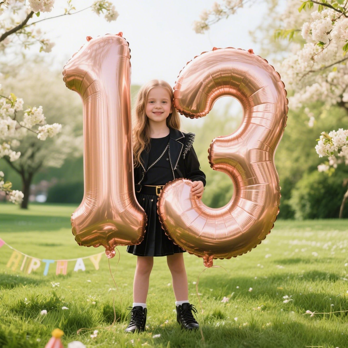 Kelfuoya 40 Inch Rose Gold Number 13 Balloon – Jumbo Mylar Foil Birthday & Anniversary Decor