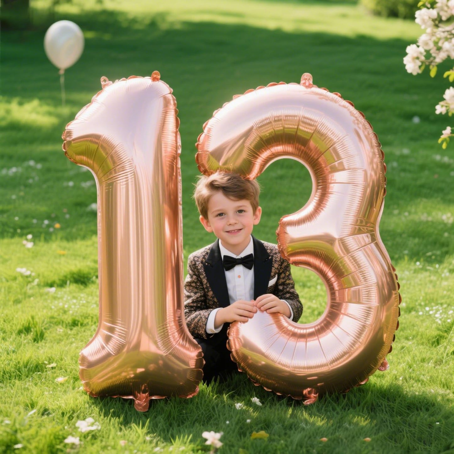 Kelfuoya 40 Inch Rose Gold Number 13 Balloon – Jumbo Mylar Foil Birthday & Anniversary Decor