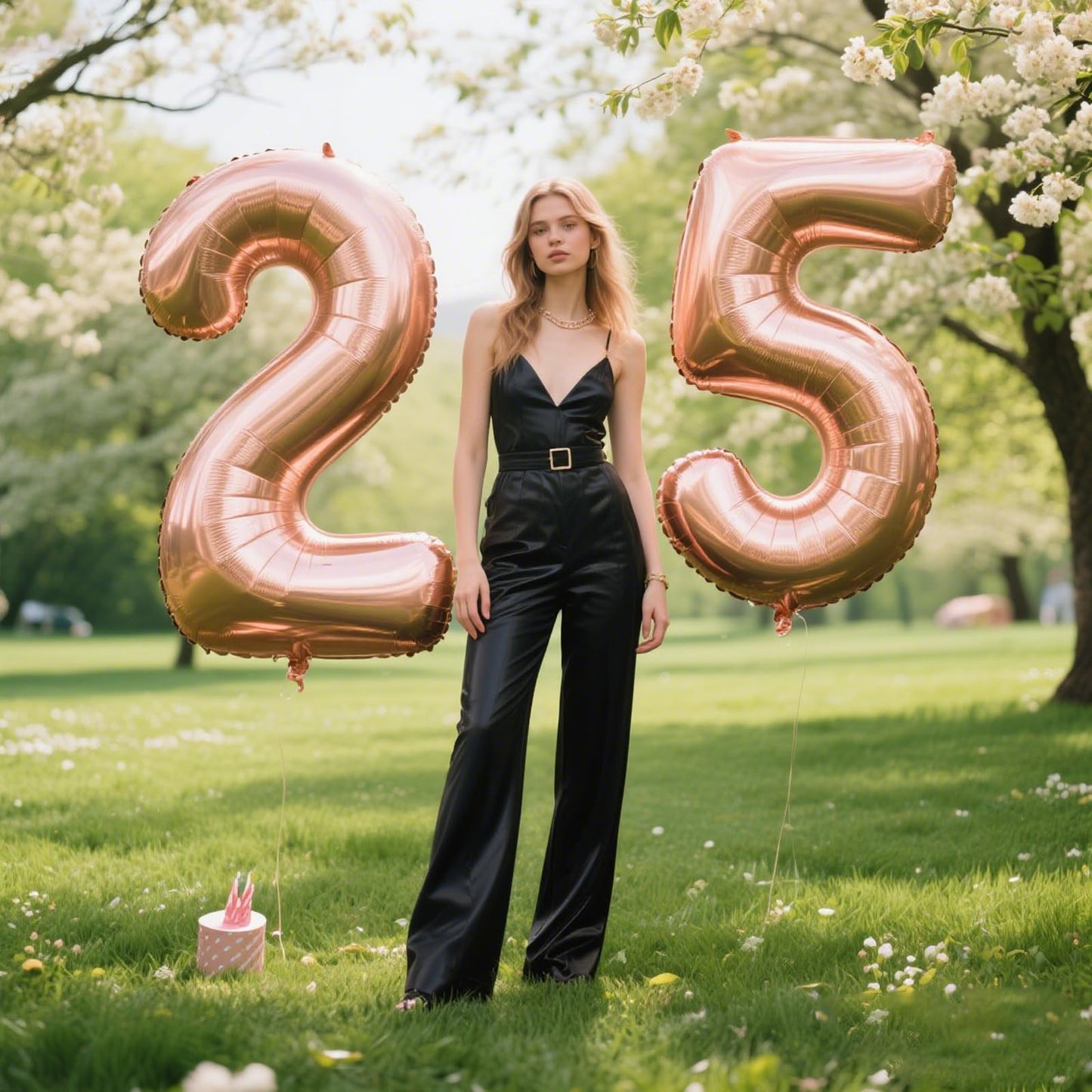 Kelfuoya 40 Inch Rose Gold Number 25 Balloon - Jumbo Mylar Foil Balloon for Birthday & Anniversary