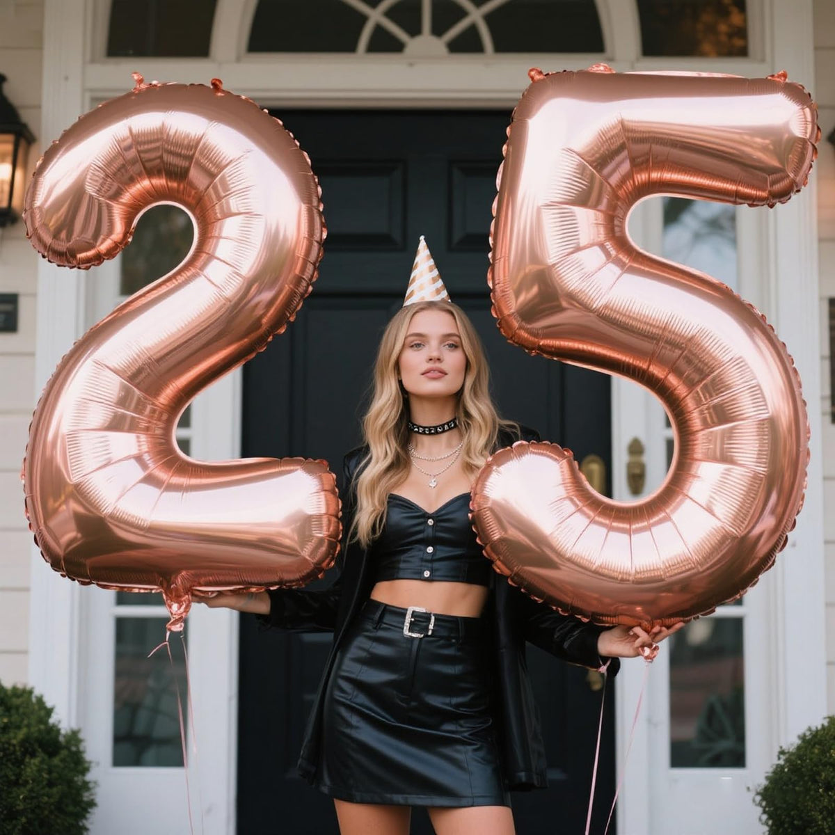 Kelfuoya 40 Inch Rose Gold Number 25 Balloon - Jumbo Mylar Foil Balloon for Birthday & Anniversary