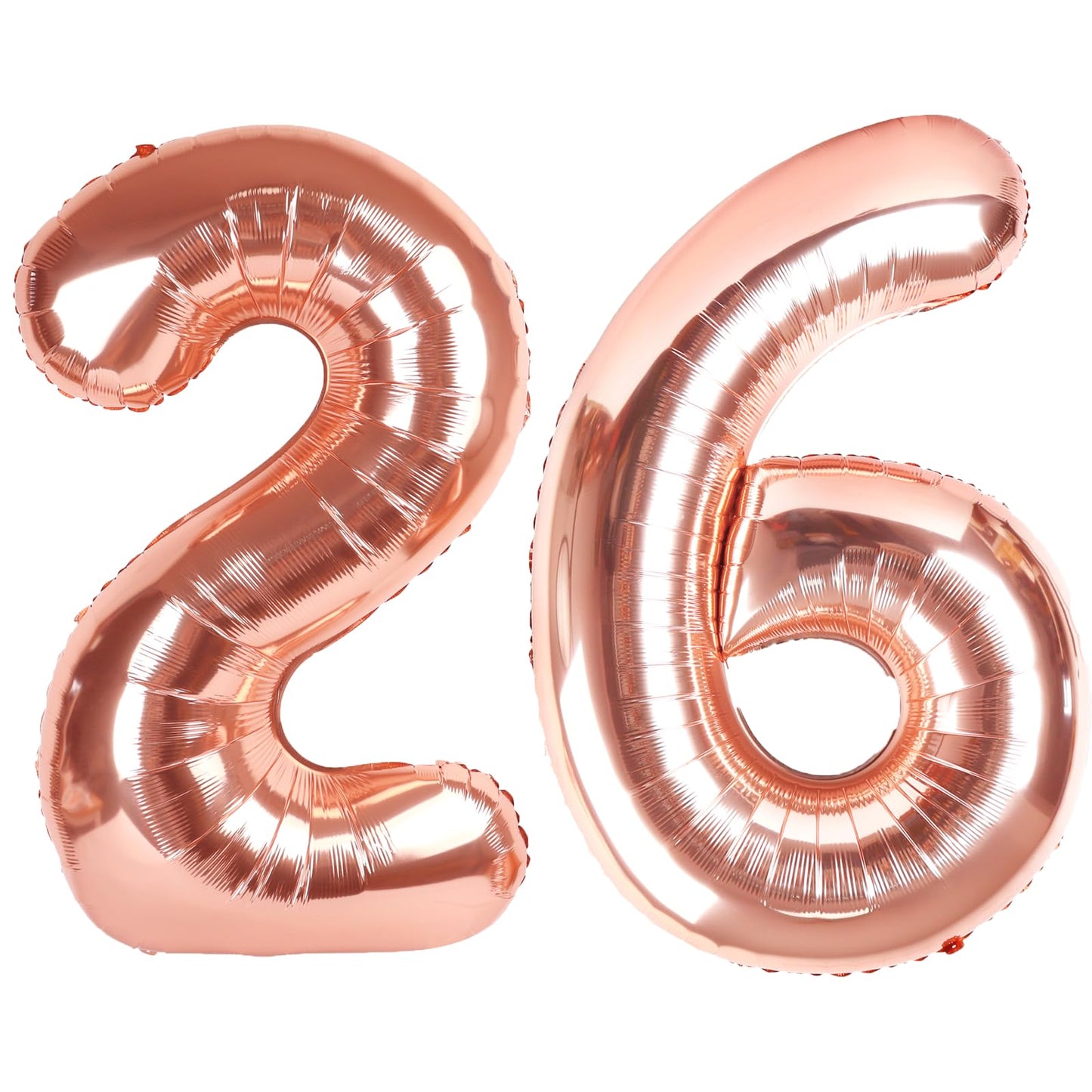 Kelfuoya 40 Inch Rose Gold Number 26 Balloon — Jumbo Mylar Foil for Birthday & Anniversary