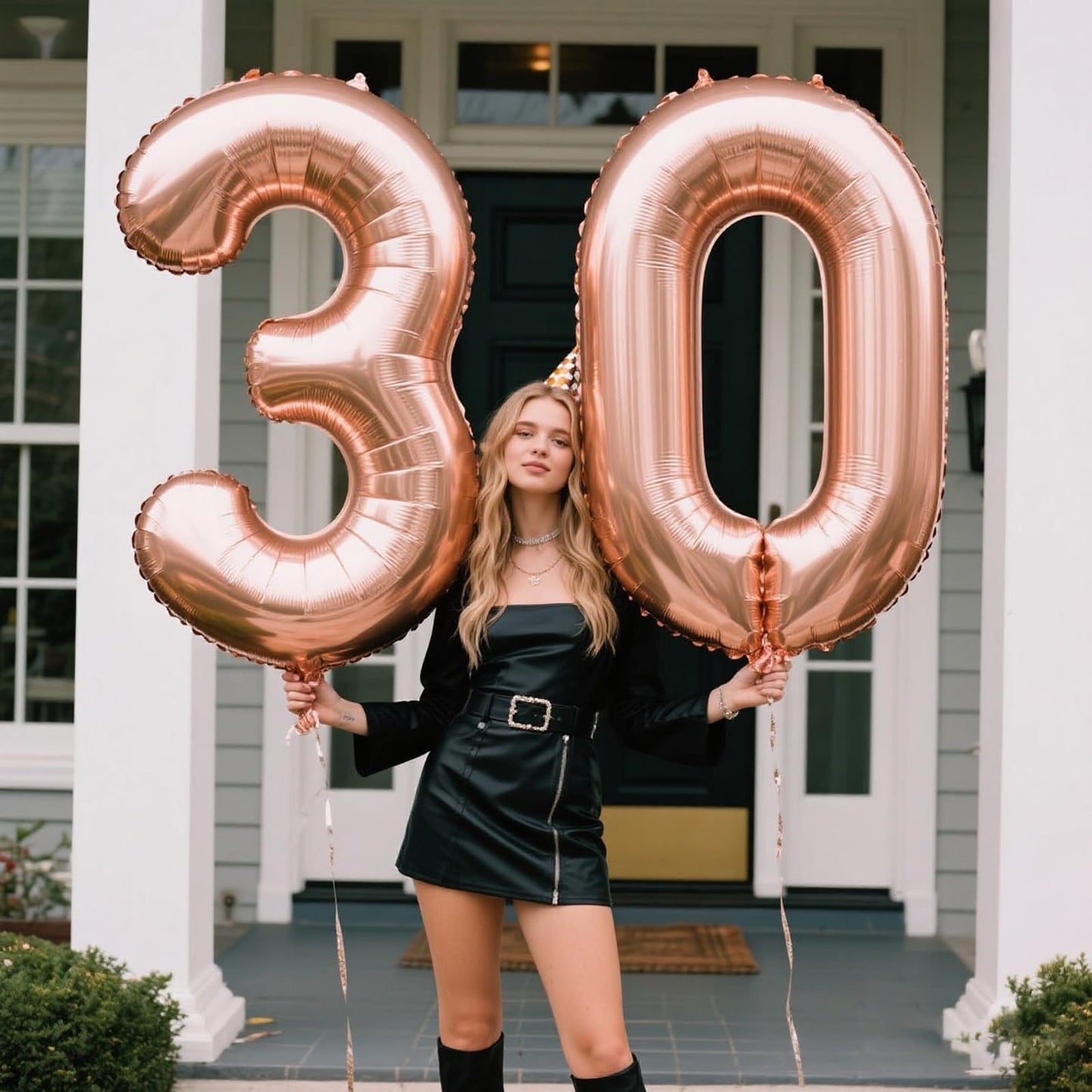 Kelfuoya 40in Rose Gold Number 30 Balloon – Jumbo Mylar Foil Balloon for Birthday & Anniversary