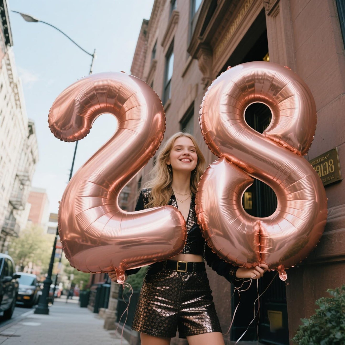 Kelfuoya Rose Gold Number 8 Foil Balloon - 40-Inch Giant Birthday Decor