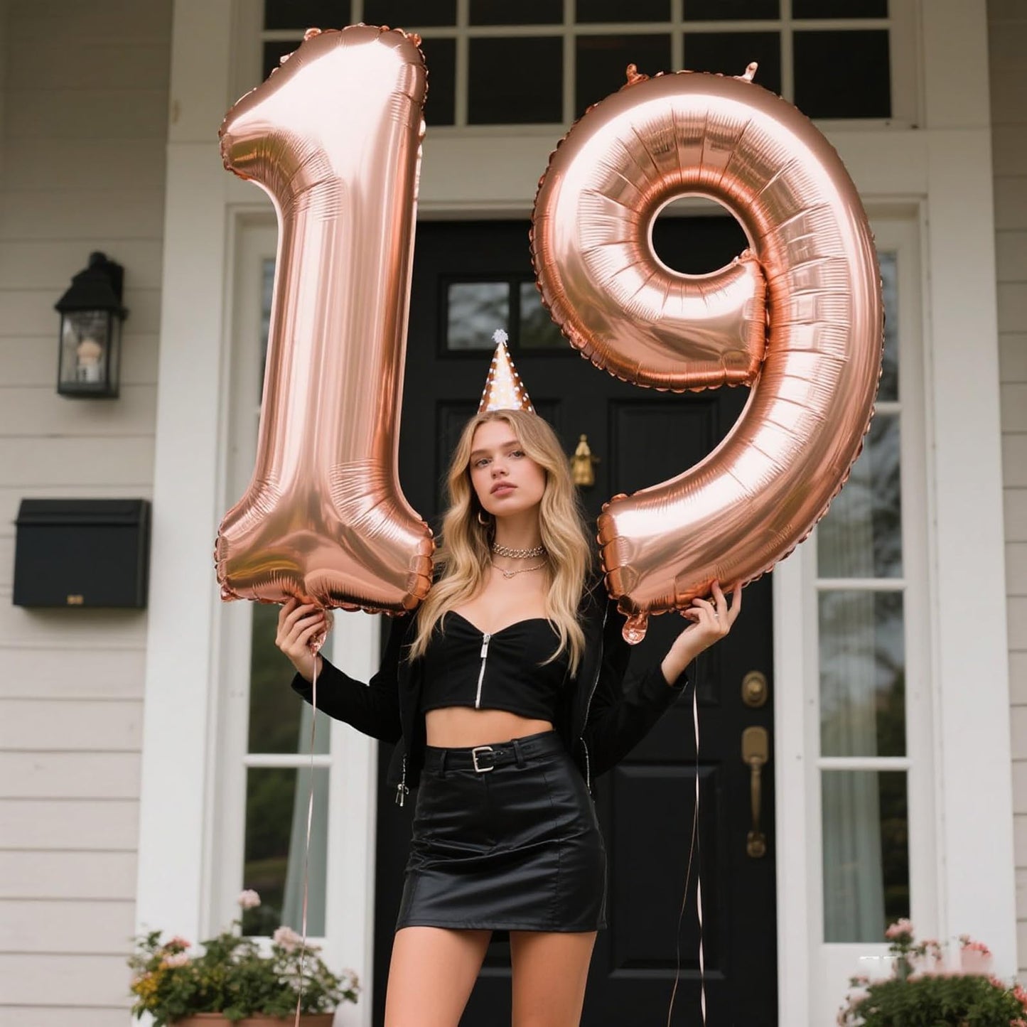 Kelfuoya Rose Gold Number 9 Balloon – 40-Inch Giant Mylar Foil Birthday Decor