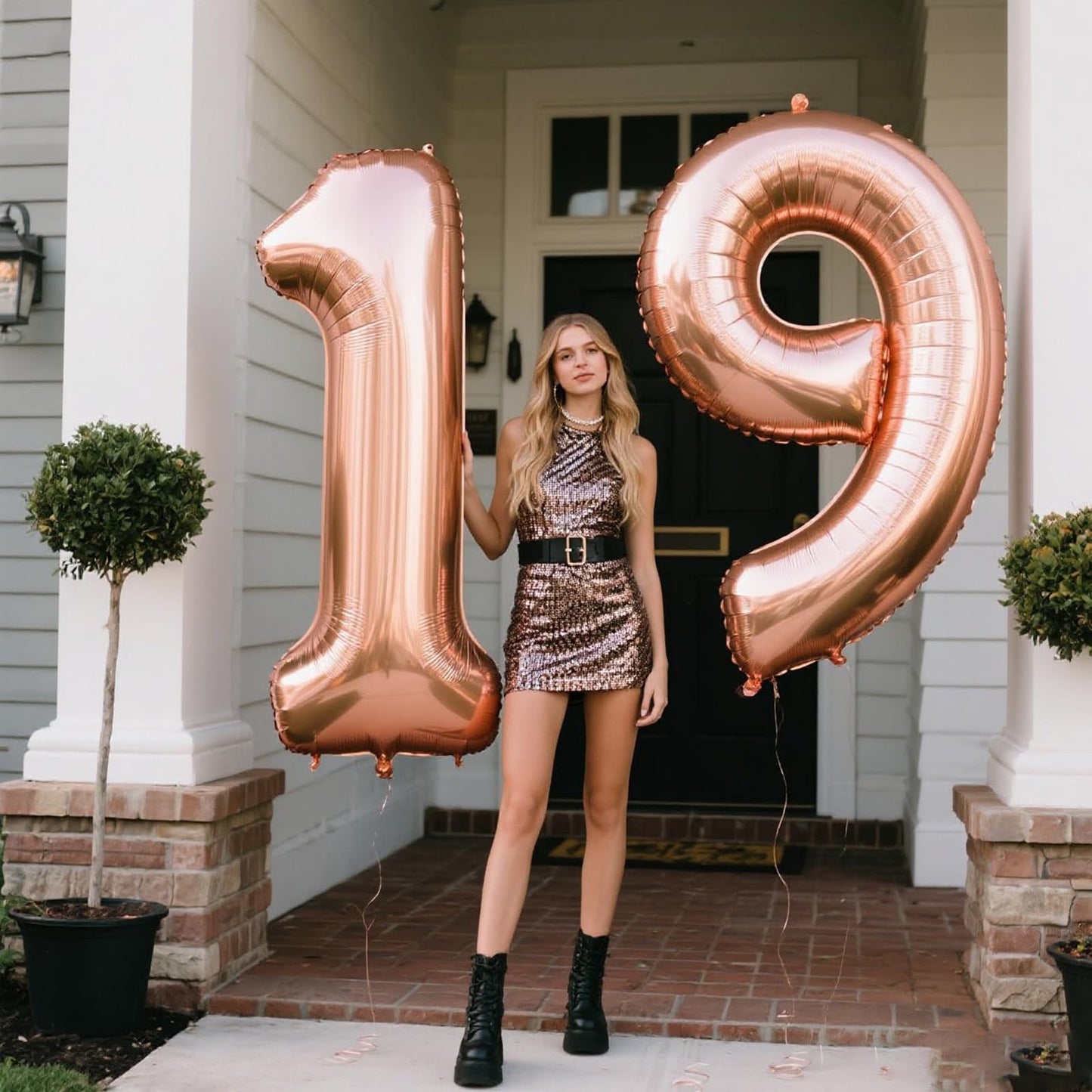 Kelfuoya Rose Gold Number 9 Balloon – 40-Inch Giant Mylar Foil Birthday Decor