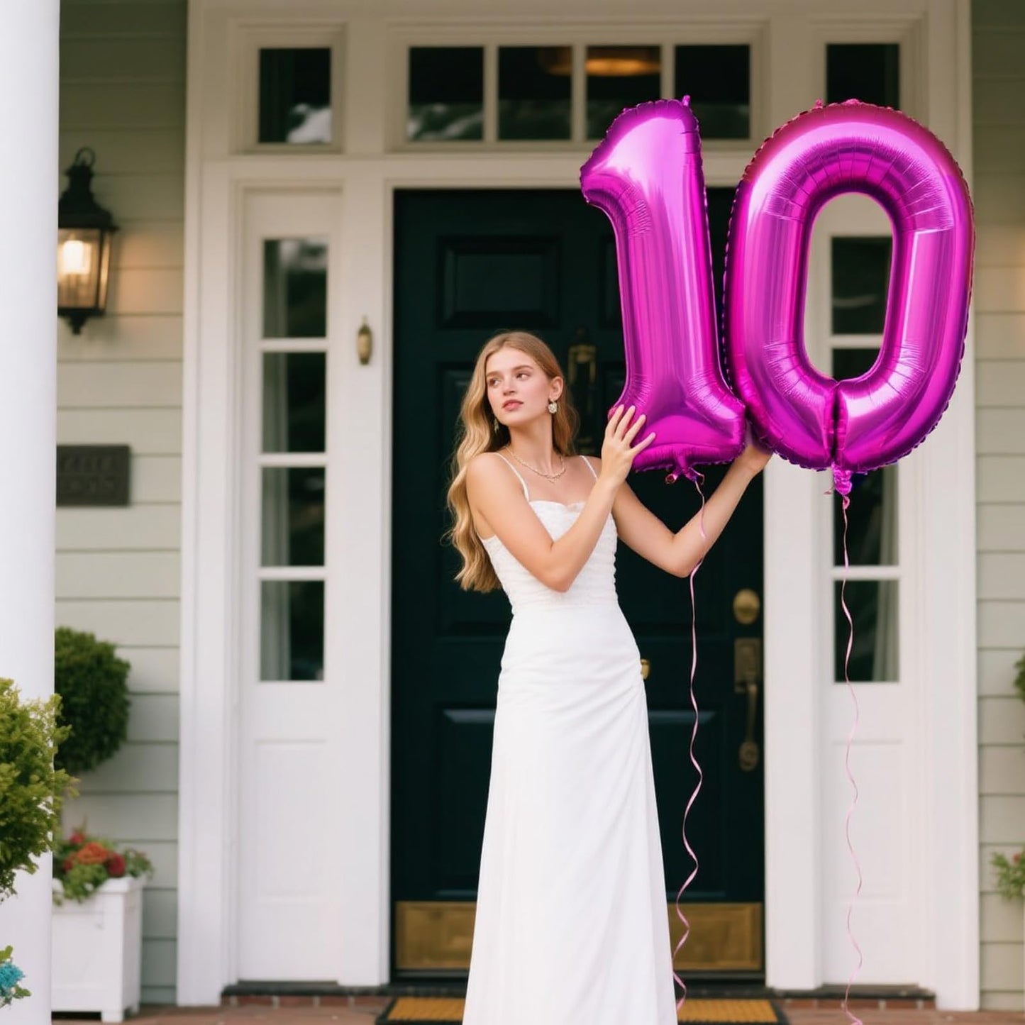 Kelfuoya 40-Inch Rose Purple 10 Number Balloon – Giant Mylar Birthday & Anniversary Decor