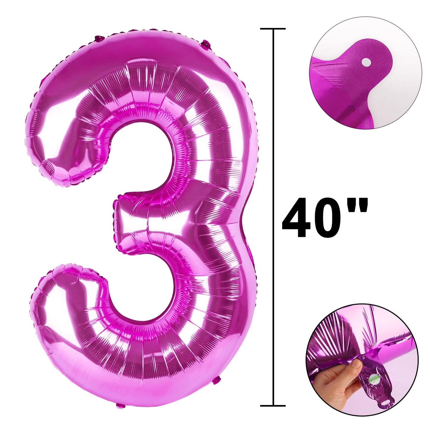Kelfuoya 40-Inch Rose Purple 13 Foil Balloon – Giant Mylar Birthday & Anniversary Decor