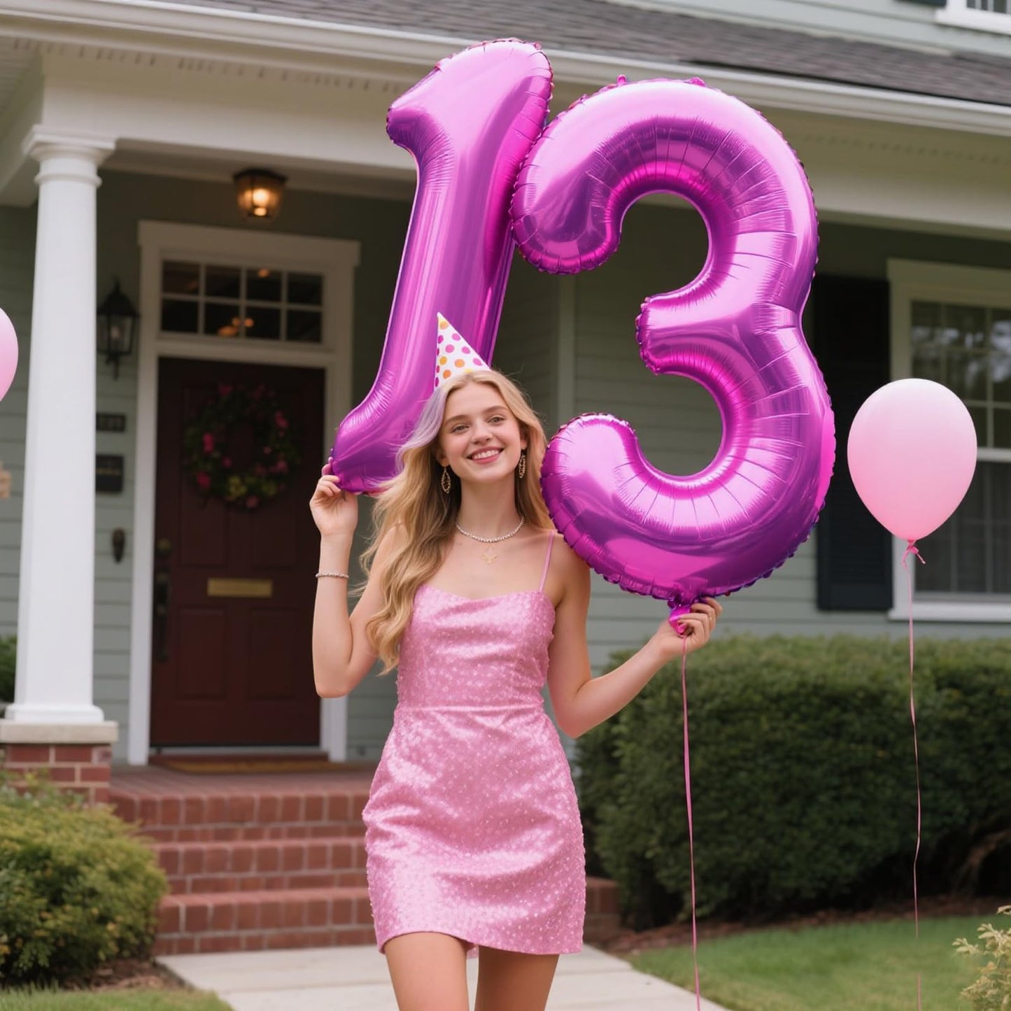 Kelfuoya 40-Inch Rose Purple 13 Foil Balloon – Giant Mylar Birthday & Anniversary Decor