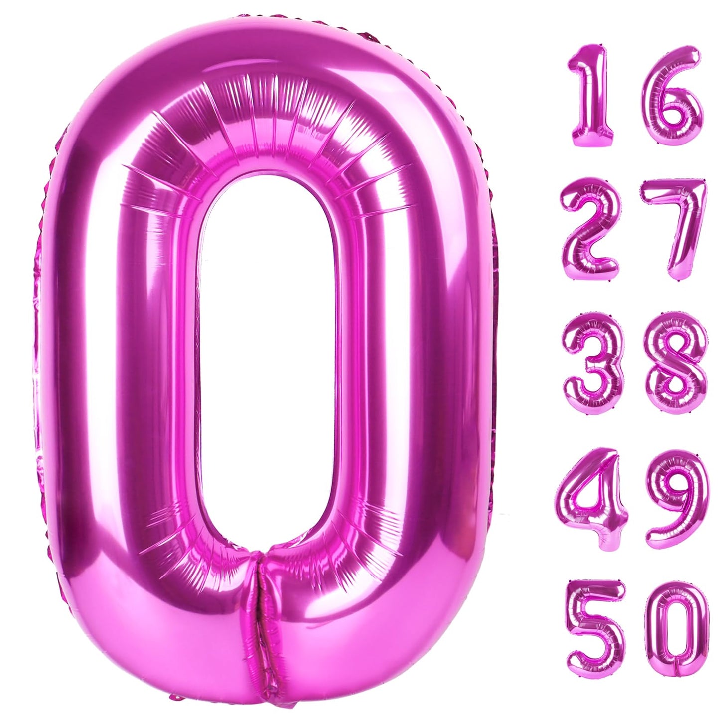 Kelfuoya 40 Inch Rose Purple 0 Balloon – Jumbo Mylar Foil Birthday & Anniversary Decor