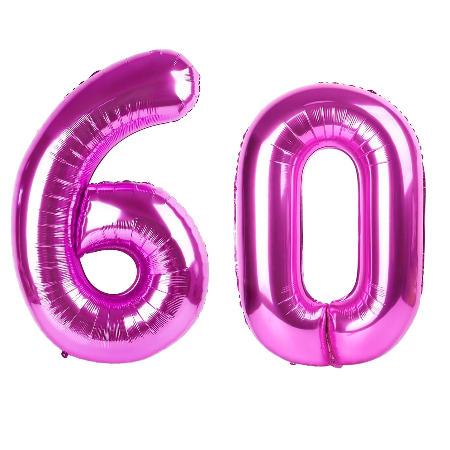 Kelfuoya 40-Inch Rose Purple 60 Balloon Numbers – Giant Mylar 60th Birthday & Anniversary Decor