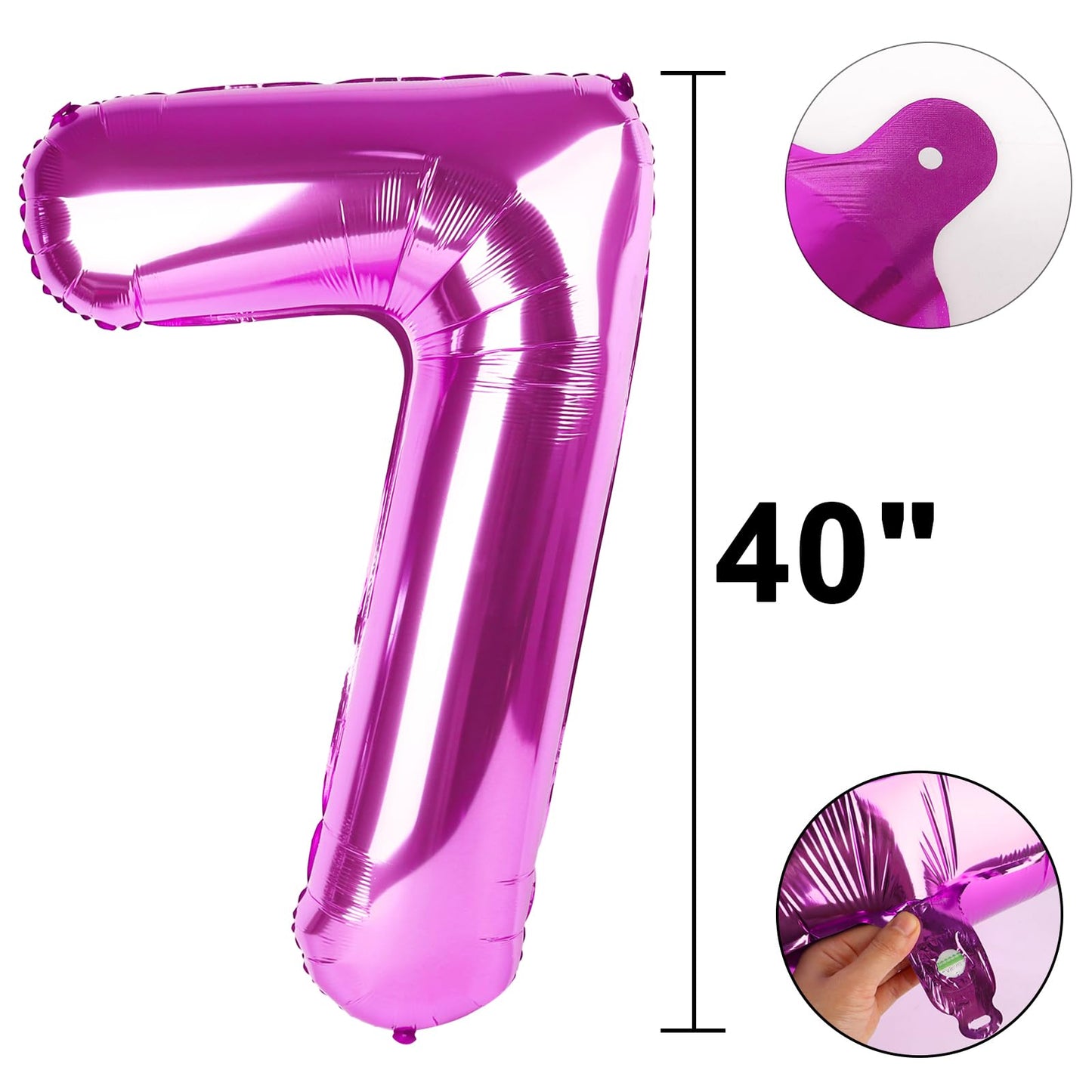 Kelfuoya 40in Rose Purple 70 Balloon Numbers – Giant Foil Birthday Decor