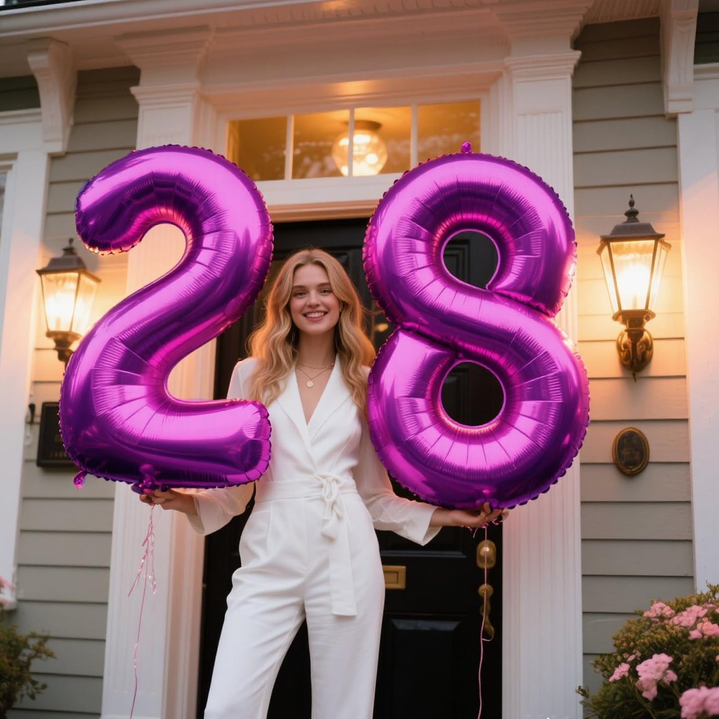 Kelfuoya 40-Inch Rose Purple Number 8 Balloon | Jumbo Mylar Foil Helium Balloon for Birthdays & Anniversaries