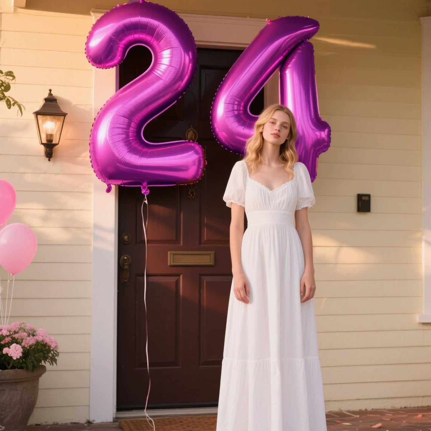 Kelfuoya 40 Inch Rose Purple Number 4 Foil Balloon – Jumbo Mylar Balloon for Birthdays & Anniversaries