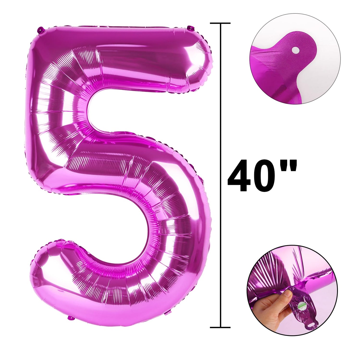 Kelfuoya 40-Inch Rose Purple 25 Number Balloon – Giant Mylar Foil Birthday & Anniversary Celebration Decoration
