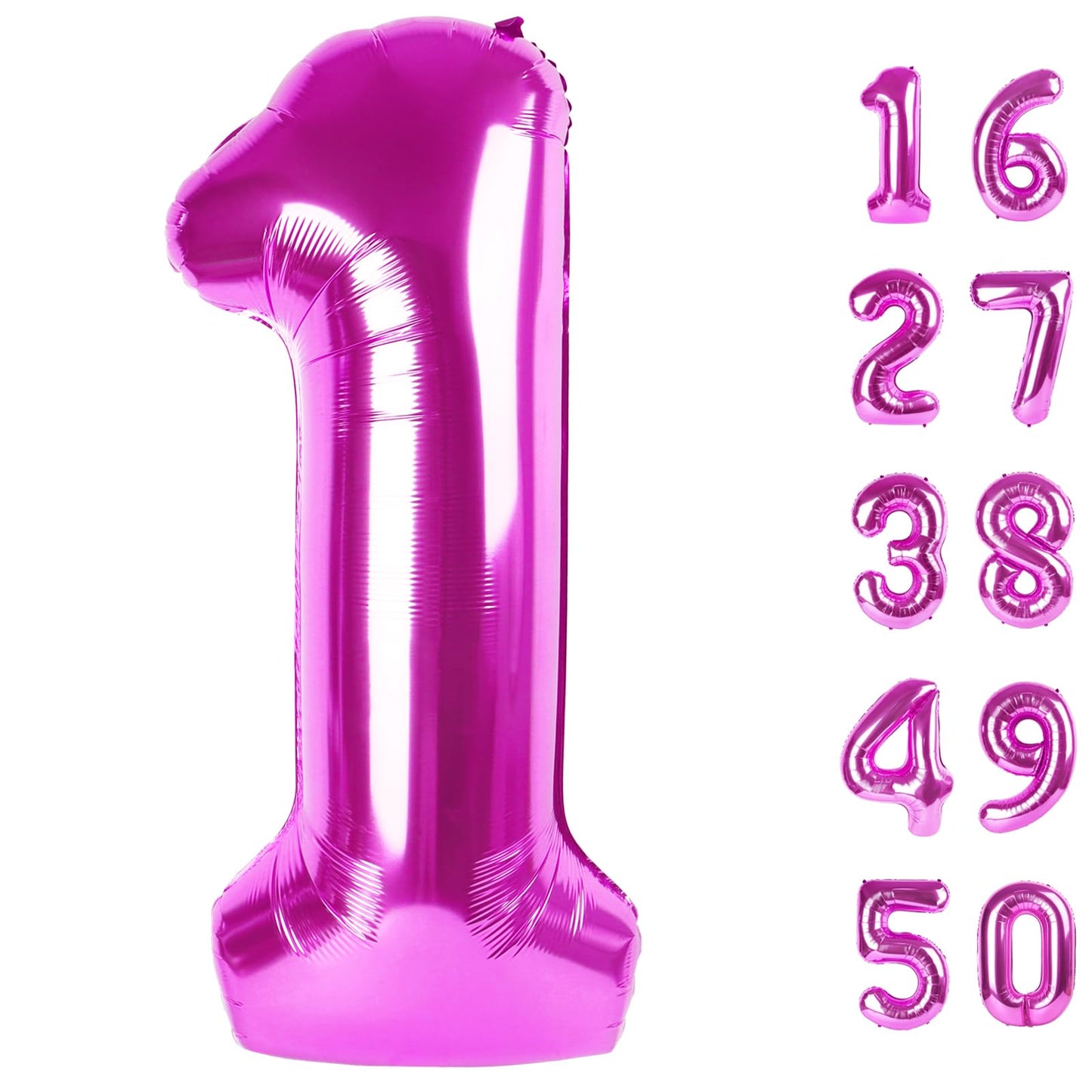 Kelfuoya Rose Purple 40-Inch Number 1 Balloon | Jumbo Mylar Foil Balloon for Birthdays & Anniversaries