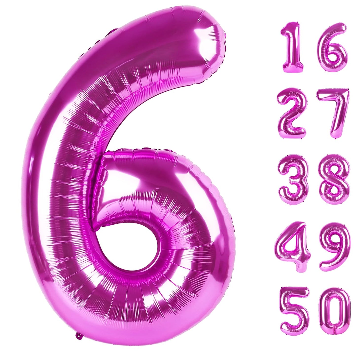 Kelfuoya 40 Inch Rose Purple Number 6 Balloon – Jumbo Mylar Foil for Birthdays & Anniversaries