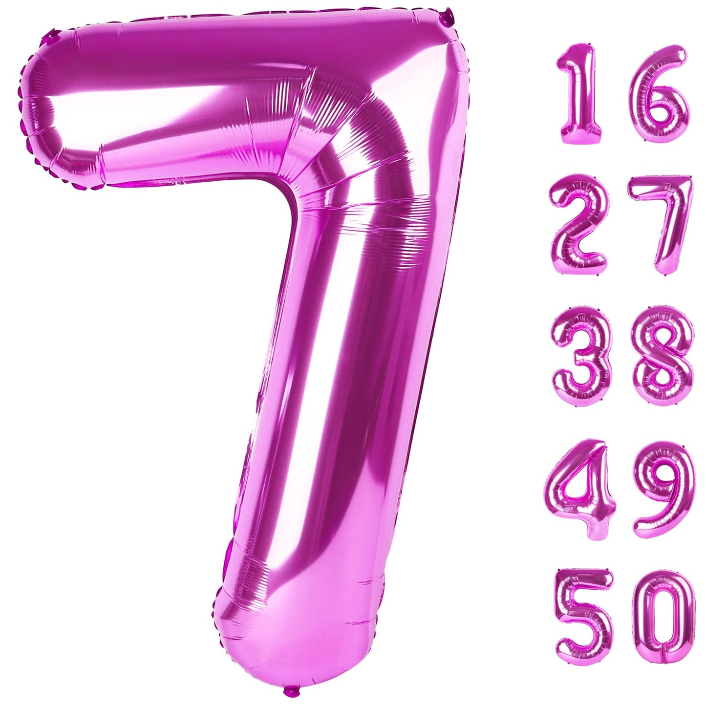 Kelfuoya 40-Inch Rose Purple Number 7 Balloon | Jumbo Mylar Foil Balloon for Birthdays & Anniversaries